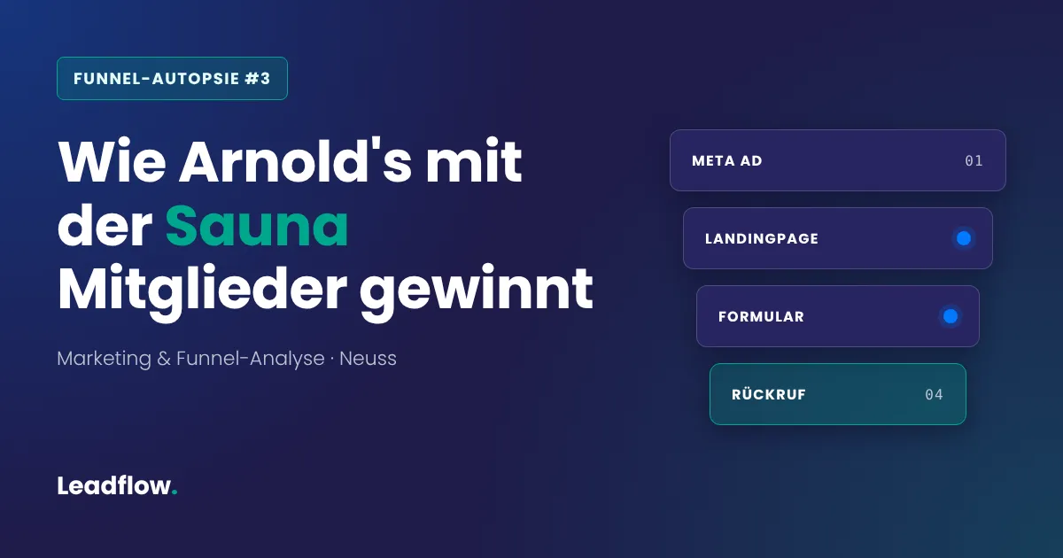 Funnel-Autopsie #3 von Leadflow: Arnold's Marketing und Funnel-Analyse, Neuss
